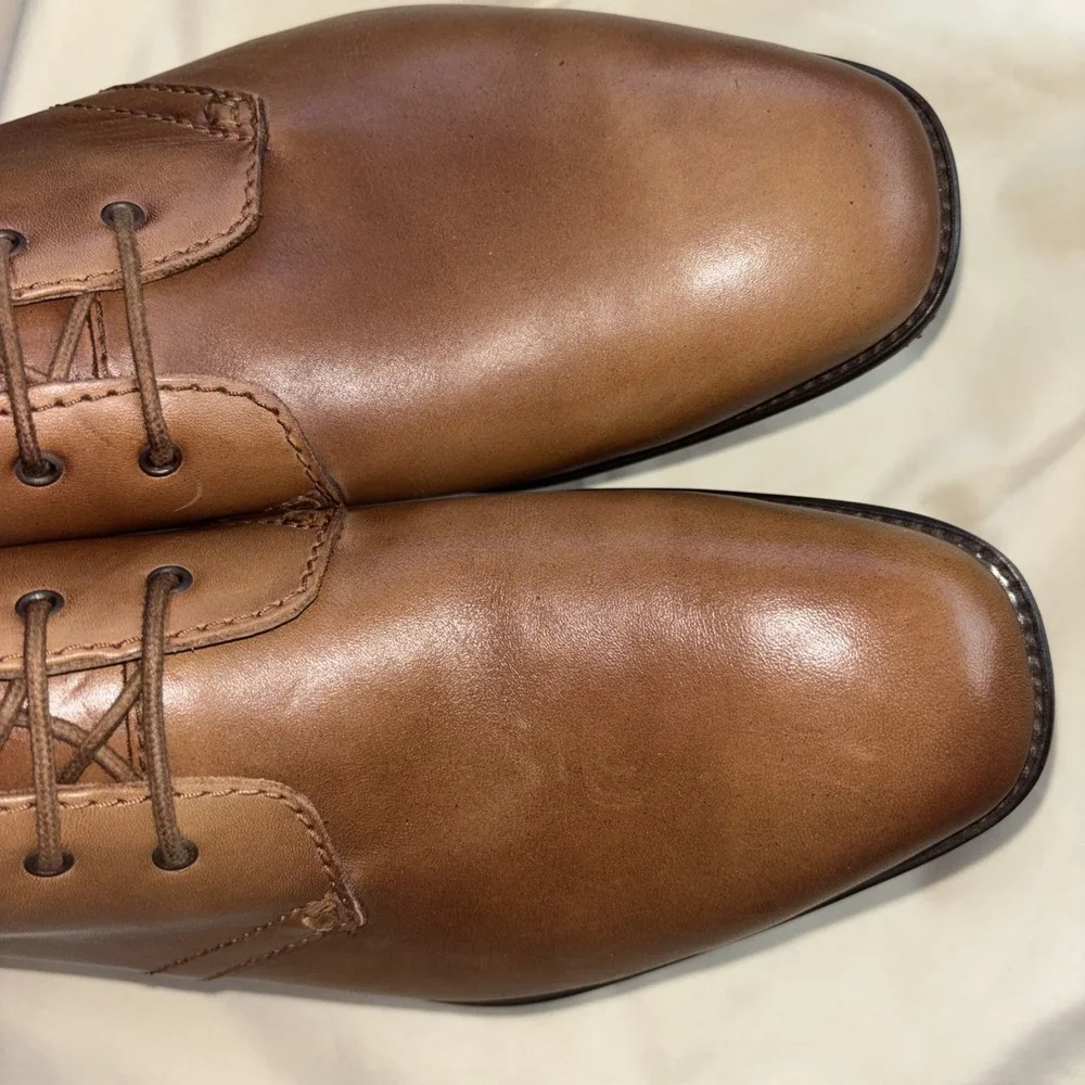 Addey Supply Co Ridge Men's 11 Honey Brown Leather Lace Up Oxford Dress Shoes